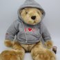 Prima Creations 2008 Plush Stuffed Brown Bear Gray I Love You Hoodie Valentines