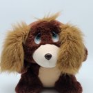 Galoob Vtg 1989 Brown Dog Plush Doll Lost n' Founds 10" Droopy Blue Eyes *VGC*