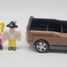 Roblox Toy Car Brown Copper color Convertible Vehicle w/ 3 Figures