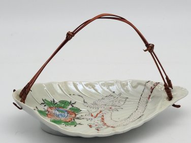 Vtg Japan Oval Serving Bowl w/ Original Handle *SEE PICS*