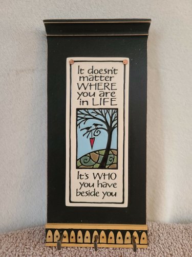 Handmade Ceramic Wall-Mount 3-Key Holder - Inspirational by Artist Macone Clay
