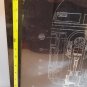 STAR WARS R2-D2 Blueprint 24x18 Glass Framed Art Print Metallic Silver & Black