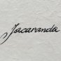 Pressed Jacaranda Leaf Print Hand Cast Paper Wood-Framed 16x12&acirc;�� Vintage