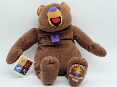 Tyco Plush Bear Coal the Olympic Mascot Salt Lake 2002 Stuffed Toy 14" With Tag