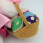 Hello Kitty Nakajima Sanrio Plush Cat Pink Satin Easter Basket  7" *CLEAN /RARE*