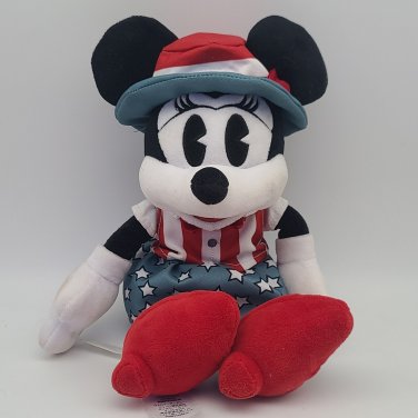 Disney Store Americana Minnie Mouse 11" Plush Stuffed Animal Patriotic CLEAN