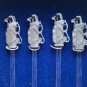 VINTAGE Pewter Golf Swizzle STICKS by Fort NIP