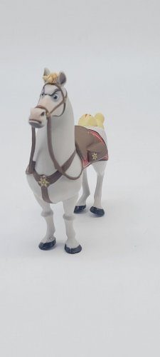 Tangled White Yellow Brown 3.5X4" Horse Figurine Toy