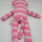 RARE Sock Monkey by Dan Dee  Plush Pink Striped Shirt Hat Plush Stuffed Animal