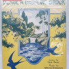 Vintage Sheet Music 1923-Beside A Babbling Brook-Perrer-Song-Kahn-Donaldson