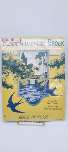Vintage Sheet Music 1923-Beside A Babbling Brook-Perrer-Song-Kahn-Donaldson