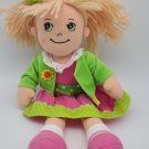 Delton  Children's 14" Apple Dumplin Cloth Doll GREEN/PINK Floral Dress CLEAN