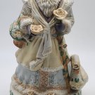 Victorian Santa Wind Up Music Box with Roses and Swan