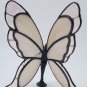 Vintage Pewter Butterfly Fairy Art Nouveau Stained Leaded Glass Wings Signed