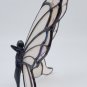 Vintage Pewter Butterfly Fairy Art Nouveau Stained Leaded Glass Wings Signed