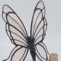 Vintage Pewter Butterfly Fairy Art Nouveau Stained Leaded Glass Wings Signed