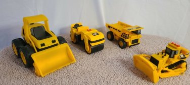 Set Of 4 Caterpillar Mini Construction Vehicles *INTERACTIVE WITH SOUND & LIGHT*