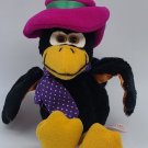 Vintage Russ Calvin Crow with Pink Hat Purple Tie Stuffed Animal Plush 9"
