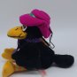 Vintage Russ Calvin Crow with Pink Hat Purple Tie Stuffed Animal Plush 9"