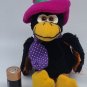 Vintage Russ Calvin Crow with Pink Hat Purple Tie Stuffed Animal Plush 9"