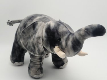 Vintage Plush Gray Elephant Kids Toy Stuffed Animal 14" The Petting Zoo Nice