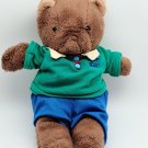 14" VINTAGE 1986 LTD COM BROWN PREPPY TEDDY BEAR STUFFED ANIMAL PLUSH TOY SHIRT