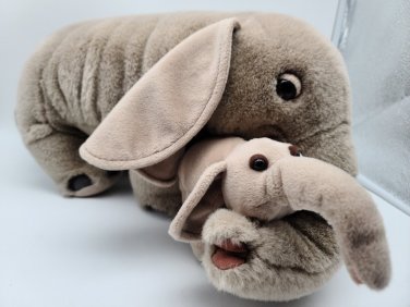 Animal Planet Elephant 18" Plush Mommy Wrinkle Baby Sprinkle Hang Tag Toys R Us
