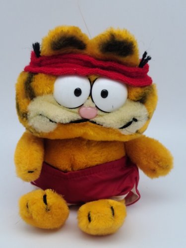 Vtg Garfield Plush 1978 1981 Red Running Jogging Workout
