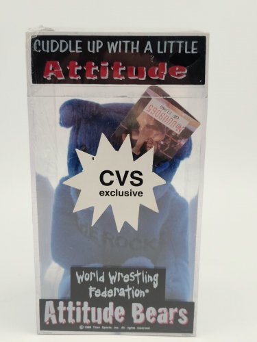 VINTAGE WWE Attitude Bear THE ROCK New In Box With Collector Card #9065 of 13980