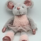 Dan Dee Ballerina Mouse Plush 16" Sitting Stuffed Animal Glitter Doll