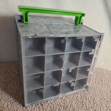 Minecraft Mini Figure Collector Case Storage Display Cube Box Gray 2014 Mattel