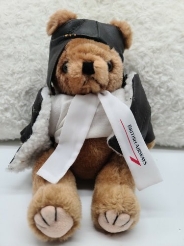 British Airways Teddy Bear Aviator Pilot Plush with Goggles Jacket Scarf & Cap