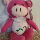 Kellytoy The Original Pocket Beanpals Pink Pig Plush 8" Stuffed Animal Pink