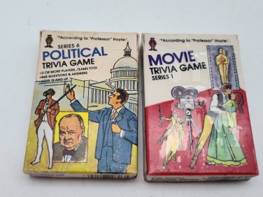Vtg 1984 Hoyle Pocket Trivia Card Games  Political/Movie