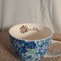 Lilly Pulitzer Coffee Mug Lion Around Blue Green Floral w/ Hidden Cats Gold Trim