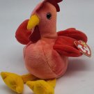 Ty Beanie Baby Strut the Rooster Chicken 1996 New W/ Tag Protector #BB7