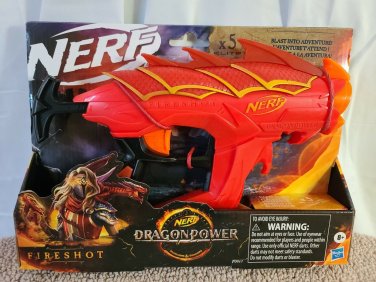 NEW NERF DragonPower FIRESHOT Dart Blaster w/ 5 Darts, Ages 8+, Factory Ssealed