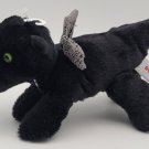 Aurora Midnight Black Dragon Green Eyes Plush Stuffed Animal Toy Friend 13" EUC