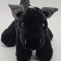 Aurora Midnight Black Dragon Green Eyes Plush Stuffed Animal Toy Friend 13" EUC