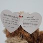 Whittle retired 2004 TY Beanie Babie brown curly plush 5in sitting bear 40096