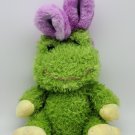 Dan Dee Green Frog Plush Stuffed Animal With Pink Easter Bunny Ears