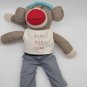 Urban Outfitters Plush Sock Monkey Blue Hair 15" Punks Not Dead Soft Play Toy
