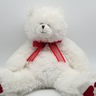 13" Boyds Heartfilled Hugs Polar Teddy Bear Plush White Red Heart Paws *CLEAN*