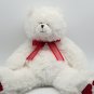 13" Boyds Heartfilled Hugs Polar Teddy Bear Plush White Red Heart Paws *CLEAN*