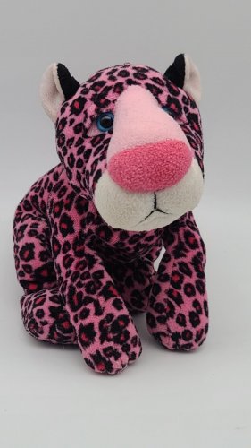 RARE Vintage Small-Sized Pink Leopard Plush Stuffed Animal - Russ  CLEAN
