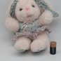 VINTAGE A & B Novelty Bunny Rabbit in Floral DrePlush Stuffed Animal Tan 7â