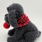 Russ Bosworth Smoky Gray Puppy Dog Holding Red Heart Valentine Plush 7"