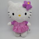FIESTA SANRIO HELLO KITTY 12" PLUSH PURPLE CHECKER DRESS
