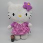 FIESTA SANRIO HELLO KITTY 12" PLUSH PURPLE CHECKER DRESS