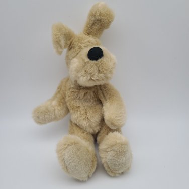 FAO Schwarz Tan Puppy DogJointed 12" Plush Stuffed Animal CLEAN